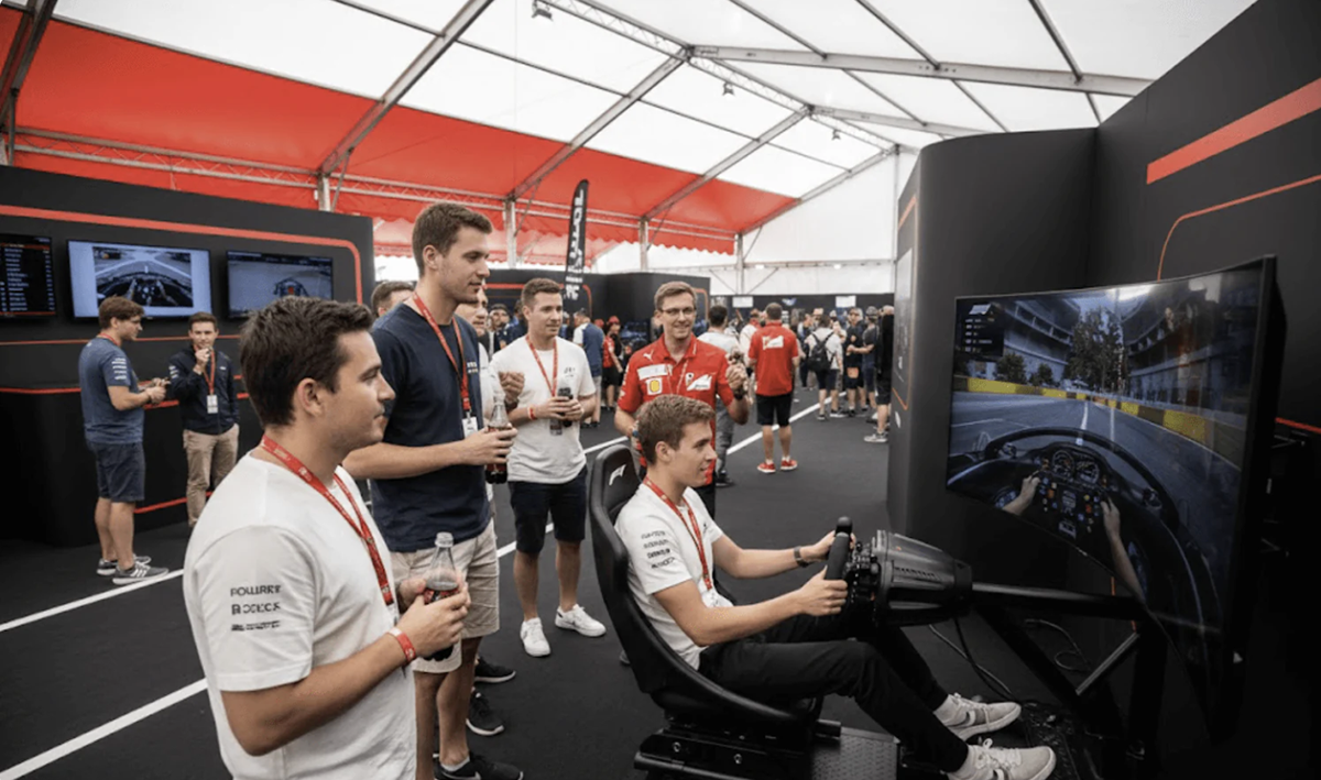 sports sponsorship - US Grand Prix fan zone, where participants could play simulator challenges