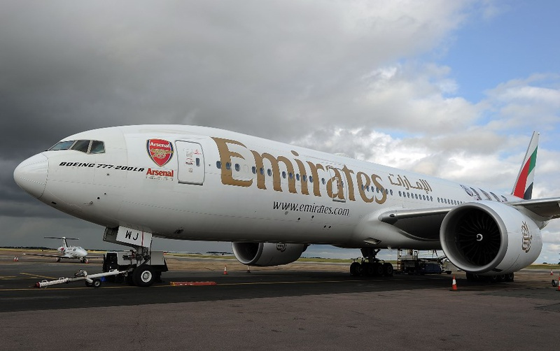 sports sponsorship - emirates unveils arsenal branded plane ahead of teams pre-season trip