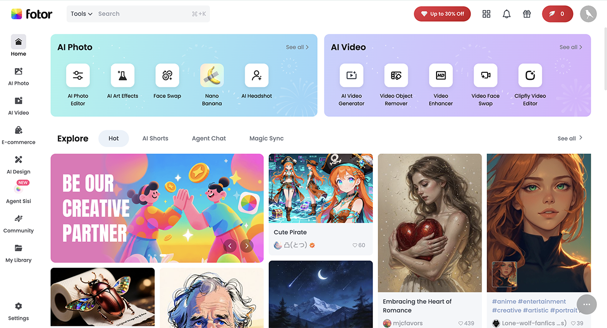 Canva alternatives - Fotor interface