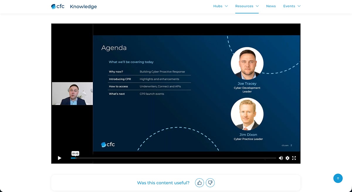 Insurance marketing - Introducing CPR: Cyber Insurance Reinvented" webinar by CFC Underwriting