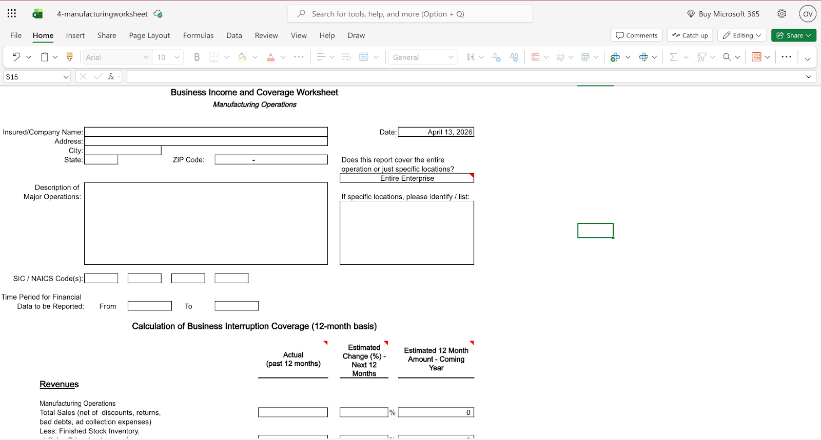 Insurance marketing - Business interruption coverage calculator by Zurich Insurance