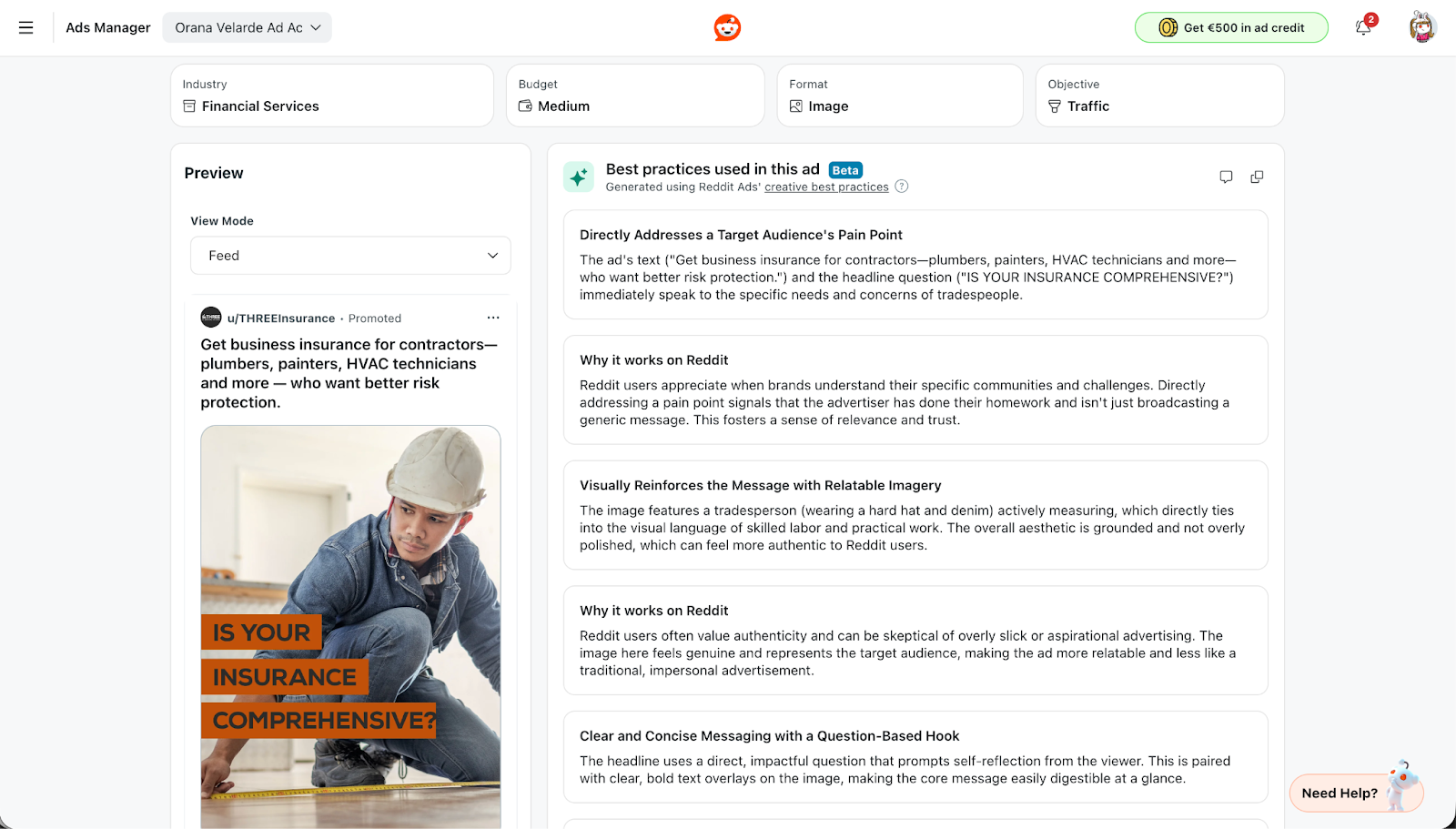Insurance Marketing - Reddit Ads inspiration page