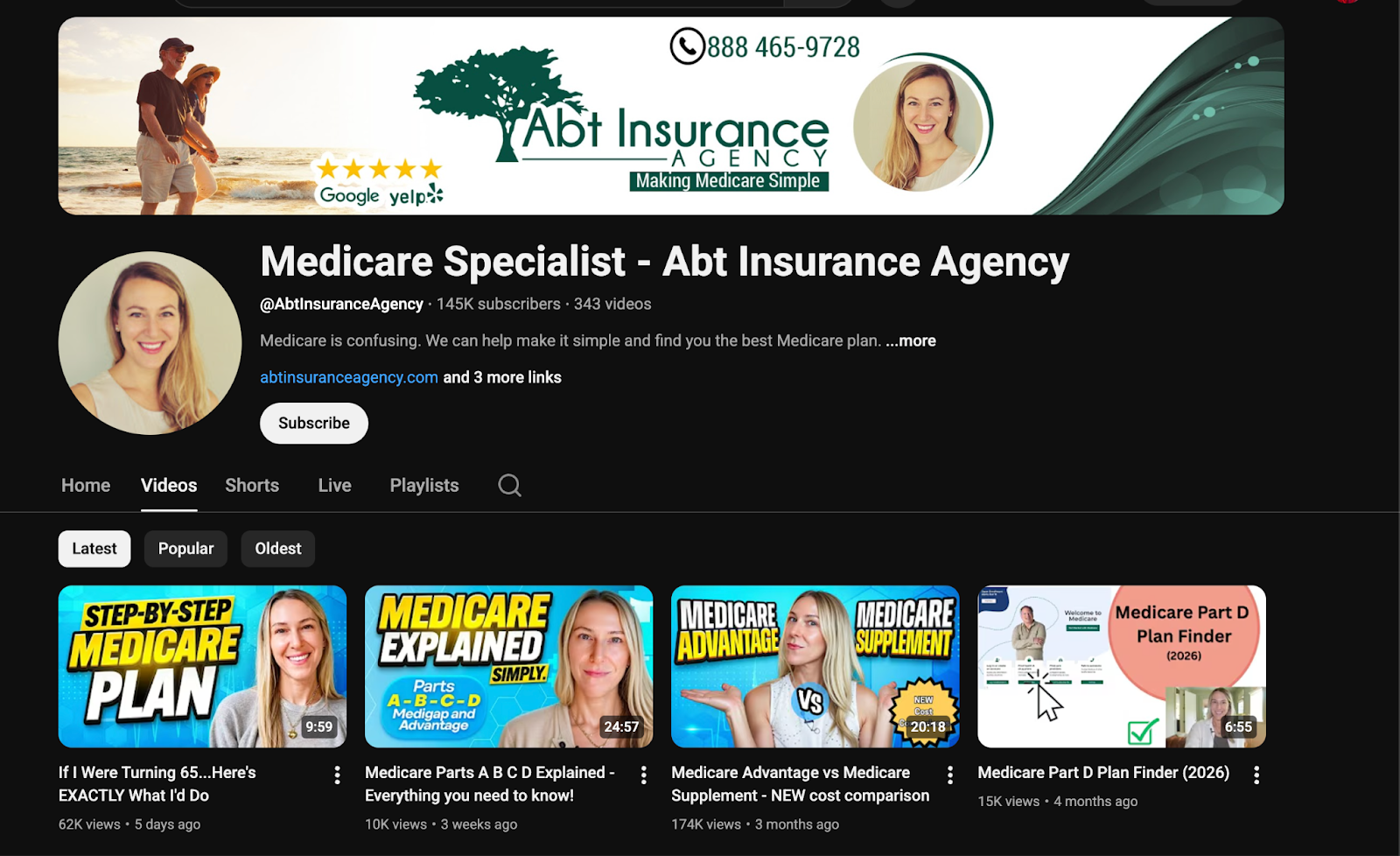 Insurance marketing - YouTube channel run by ABT insurance agency