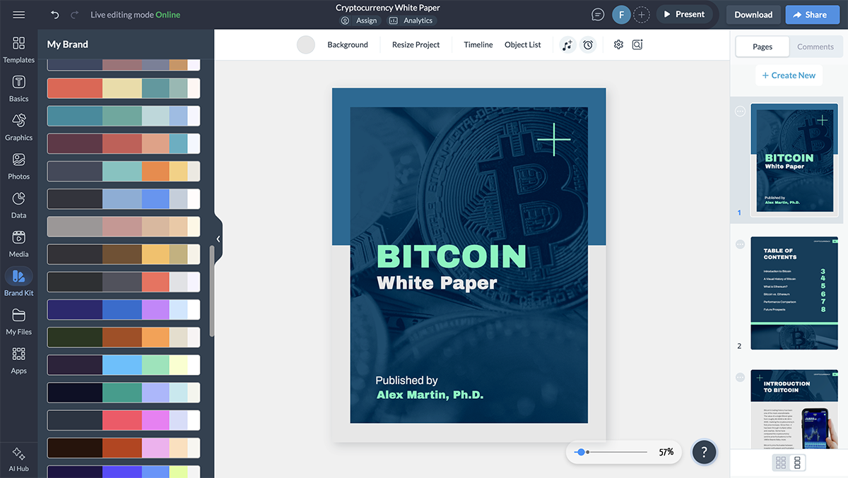 How to Write a White Paper - Visme's consistent color scheme template