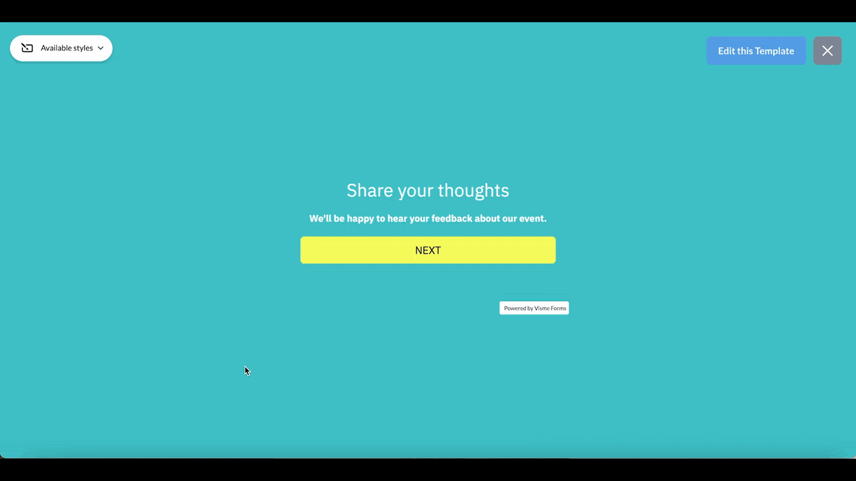 sponsorship marketing tools - Visme forms