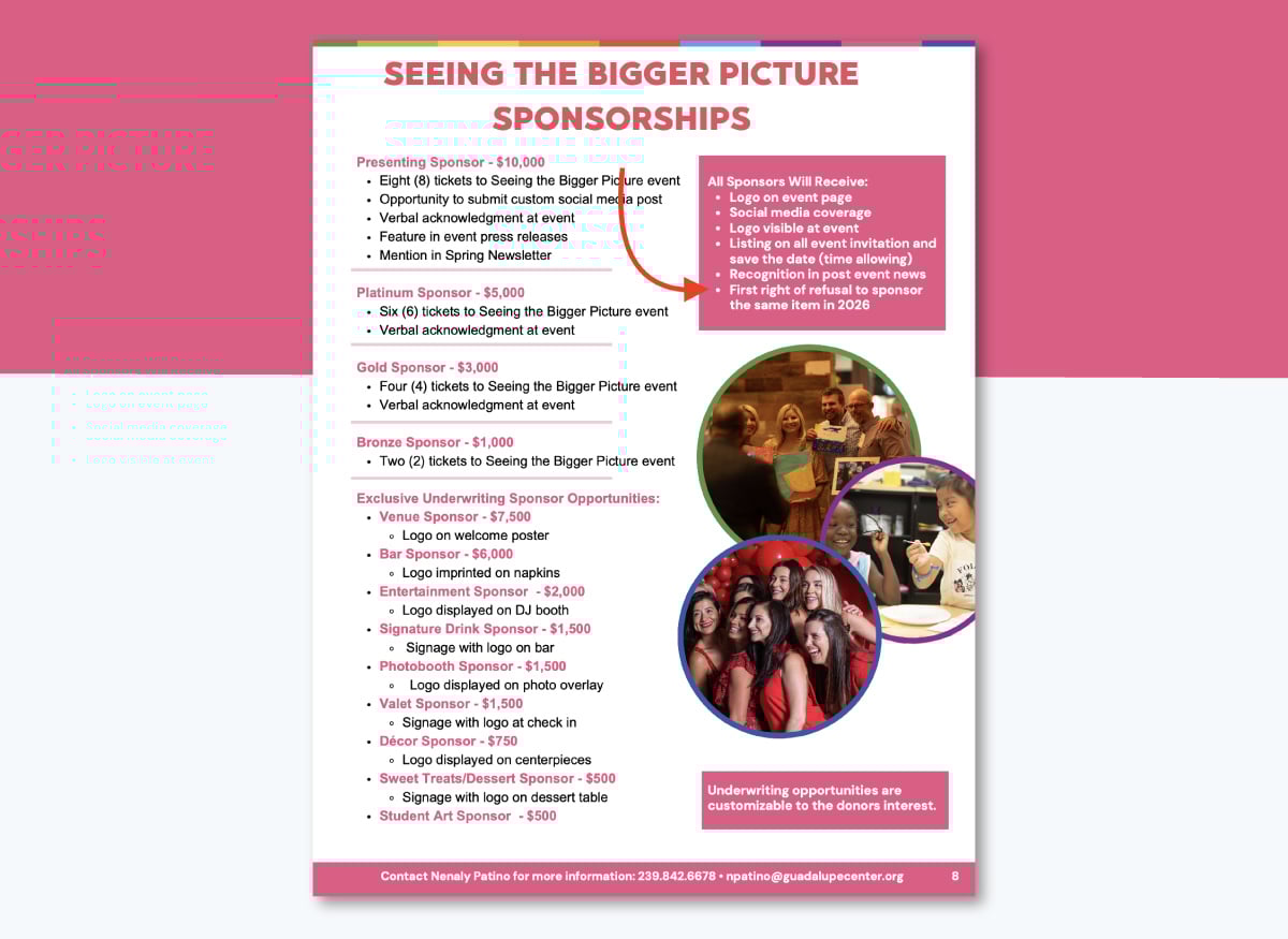 Real-Life Sponsorship Package - Seeing the bigger picture sponsorship