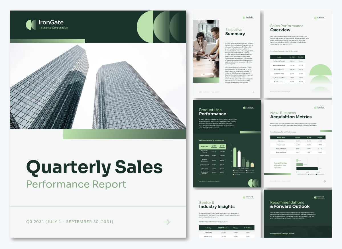 Insurance Data Visualization - business insurance report template