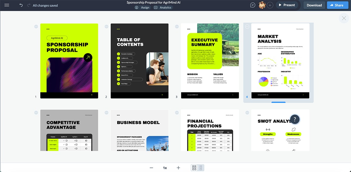 Real-Life Sponsorship Package - Structured sponsorship deck
