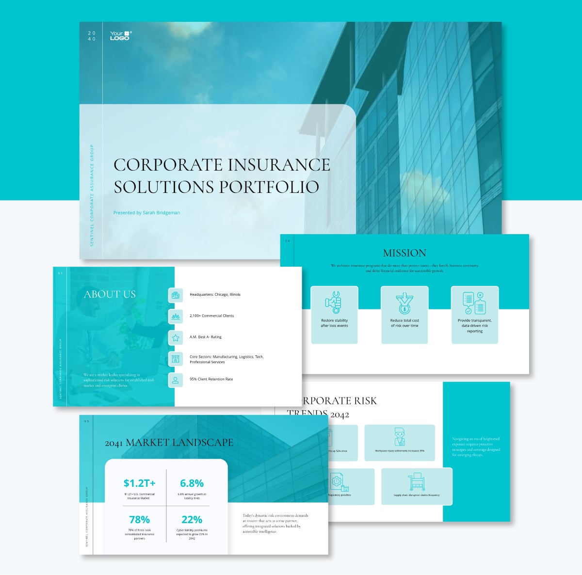 Insurance Data Visualization - business insurance presentation template