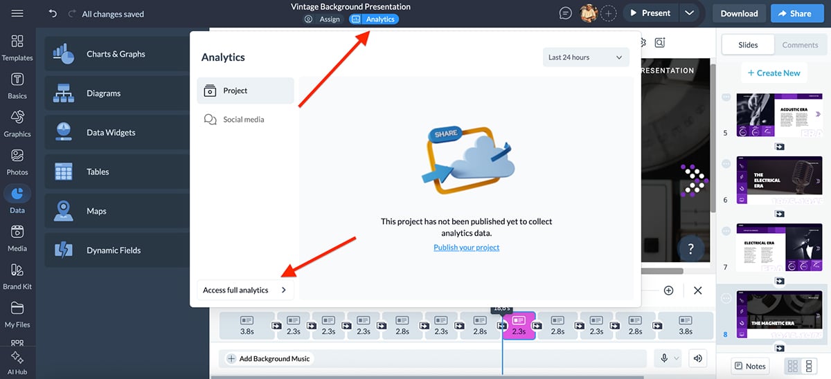 Real-Life Sponsorship Package - visme's built-in analytics
