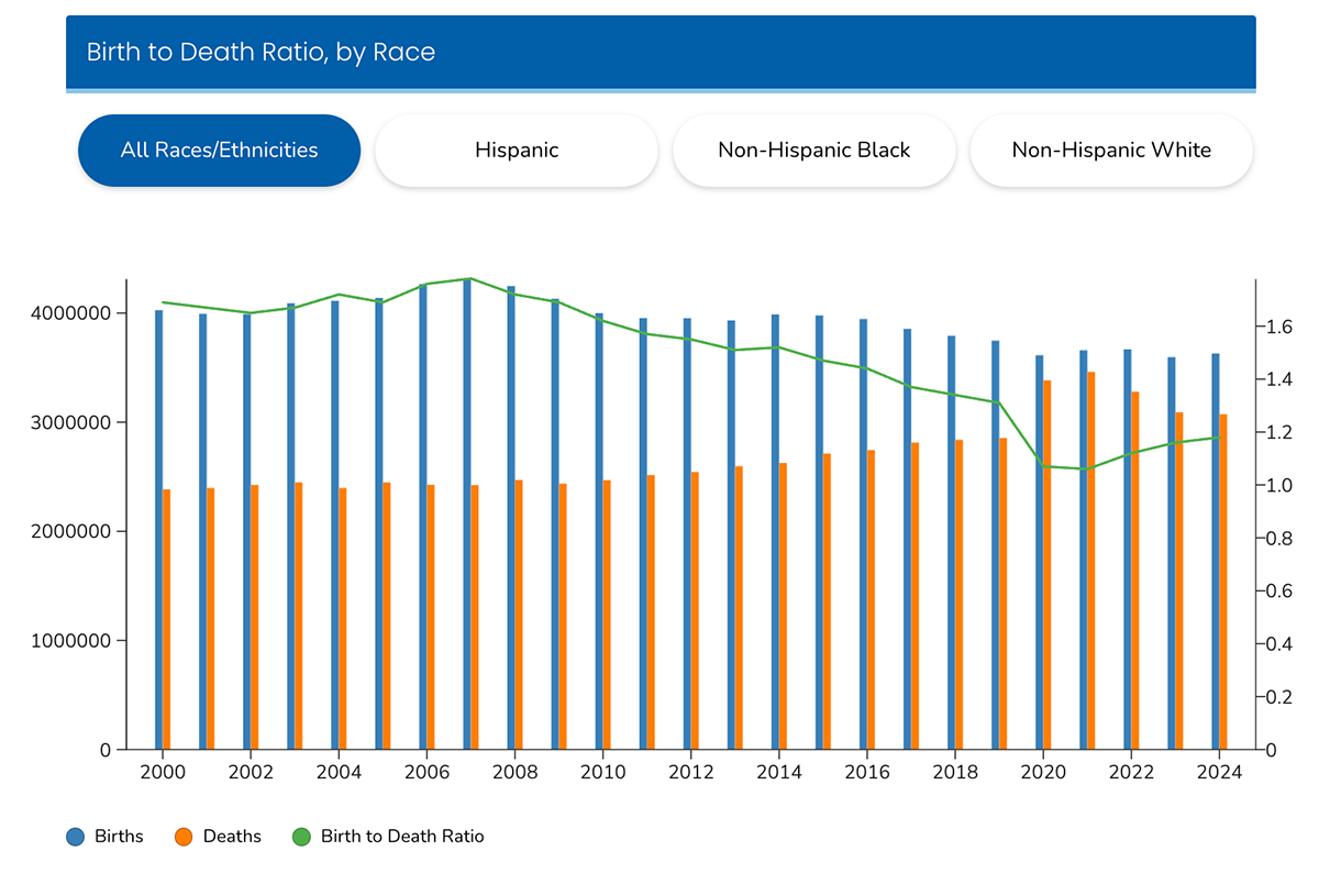 healthcare data visualization examples - CDC NCHS Data Dashboards (National Health Statistics)