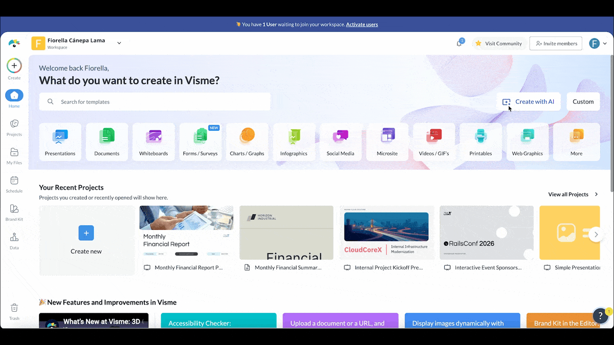 Generate Your Report With AI in Visme