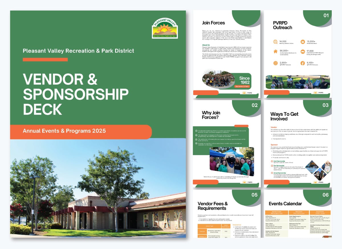 How to write an impressive sponsorship deck - Pleasant valley recreation vendor