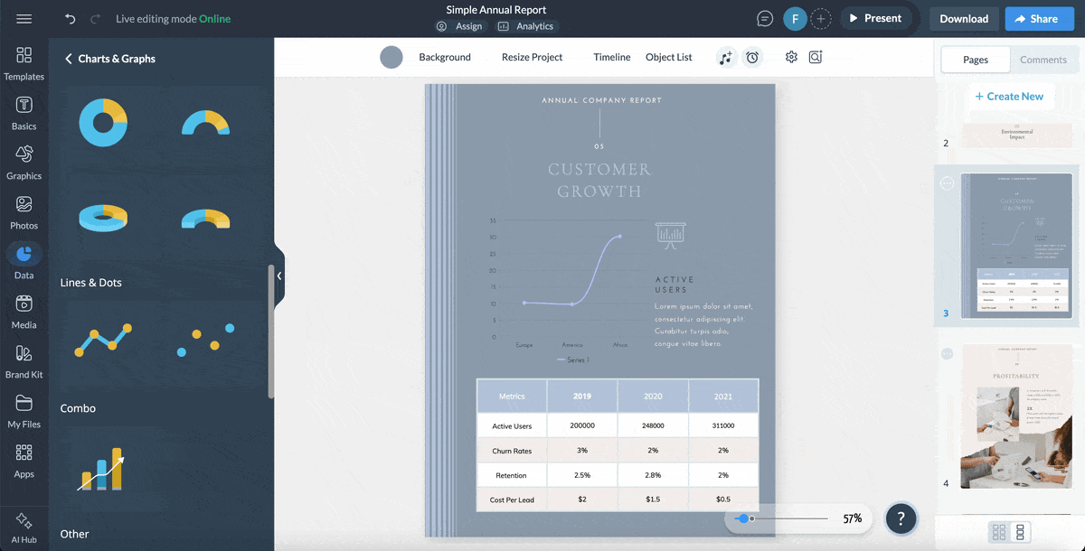 How to Write an Effective Monthly Report - adding charts to a monthly report template