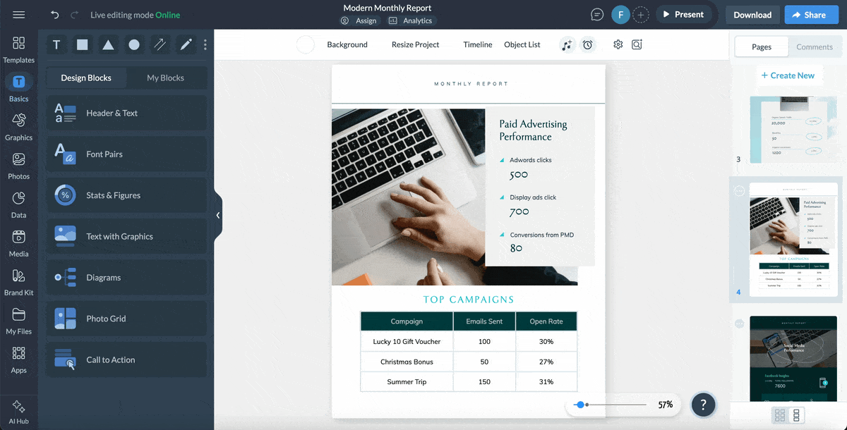 How to Write an Effective Monthly Report - tagging team members and leaving comments on a monthly report.