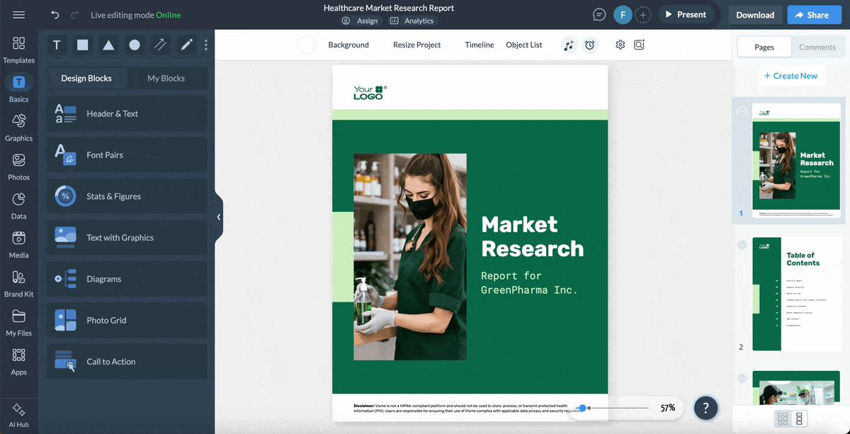 AI Healthcare Marketing - a GIF of using our collaboration and workflow features for content audit and review