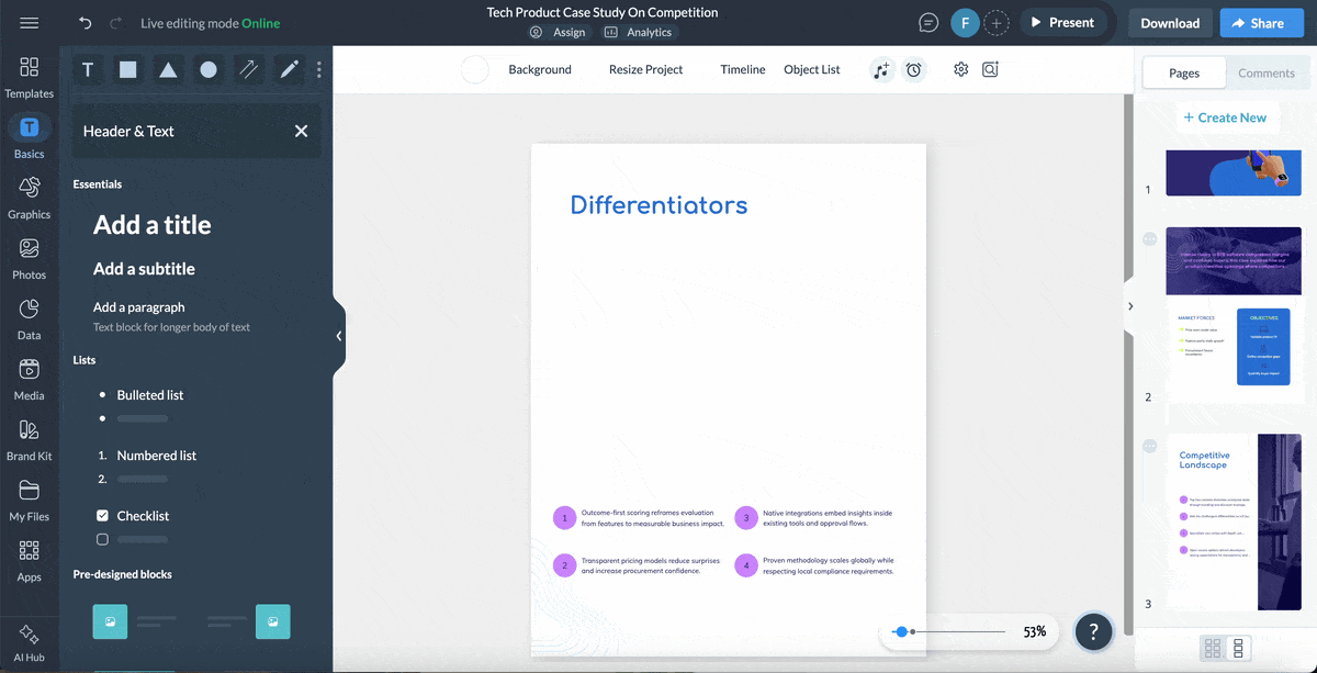 case study one pager - Visme AI image generator