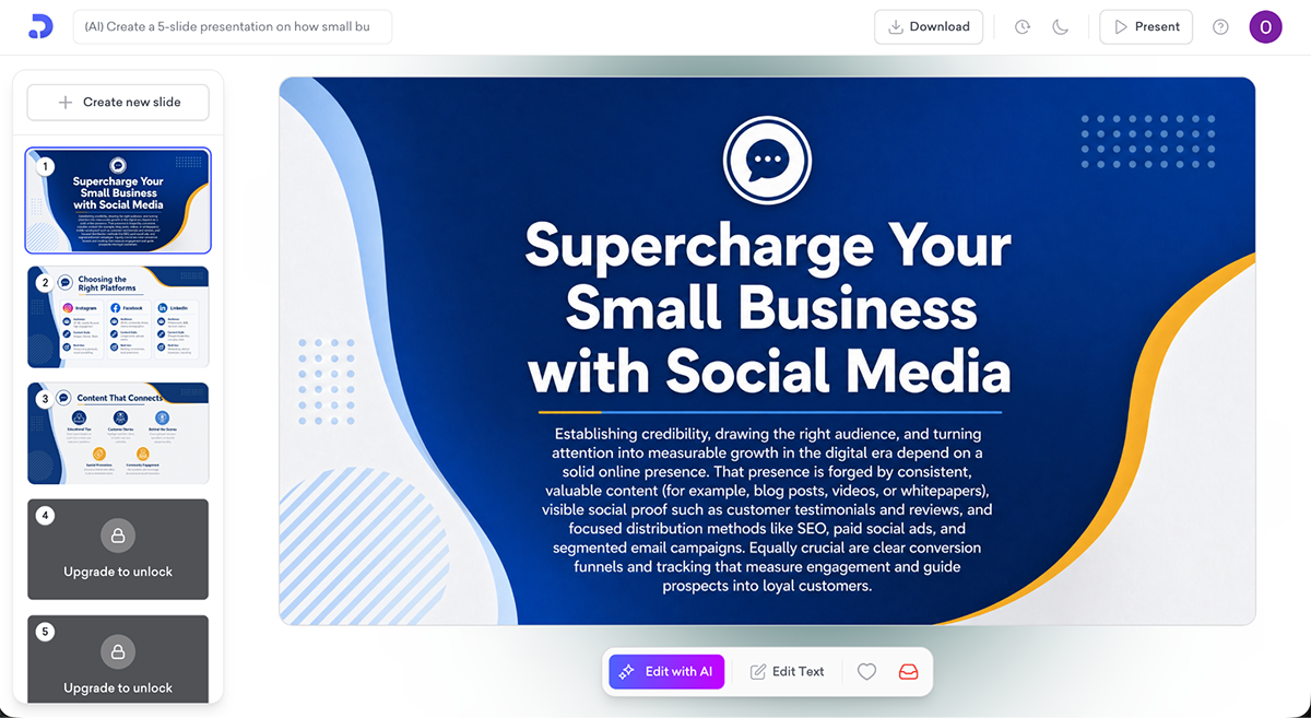 10 Best AI Presentation Makers of 2026 [with Output Examples] - supercharge your small business with social media