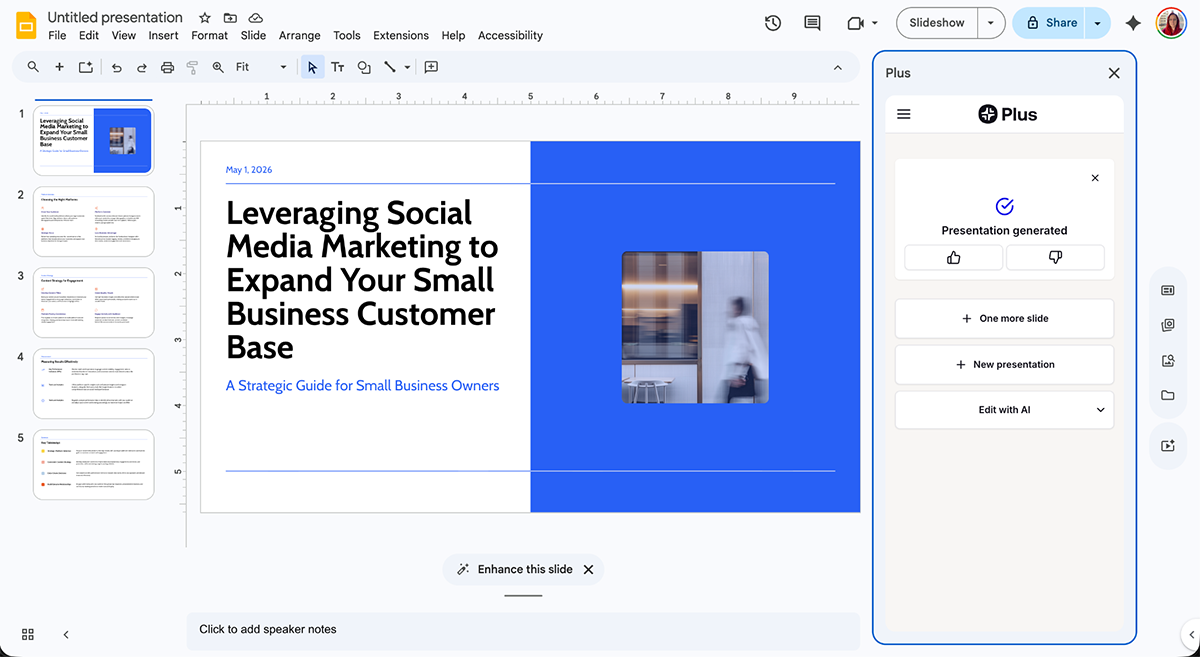 10 Best AI Presentation Makers of 2026 [with Output Examples] - leveraging social media marketing to expand your small business customer base