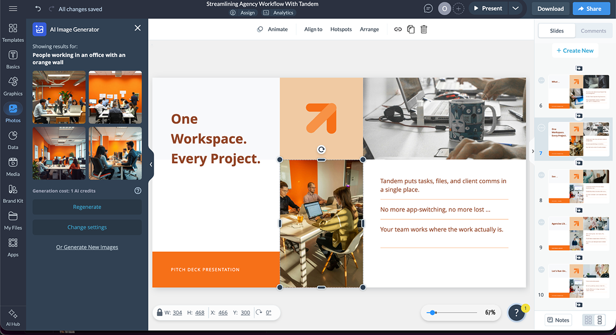 Sales Pitch Presentation - Build visuals with AI Image Generator 