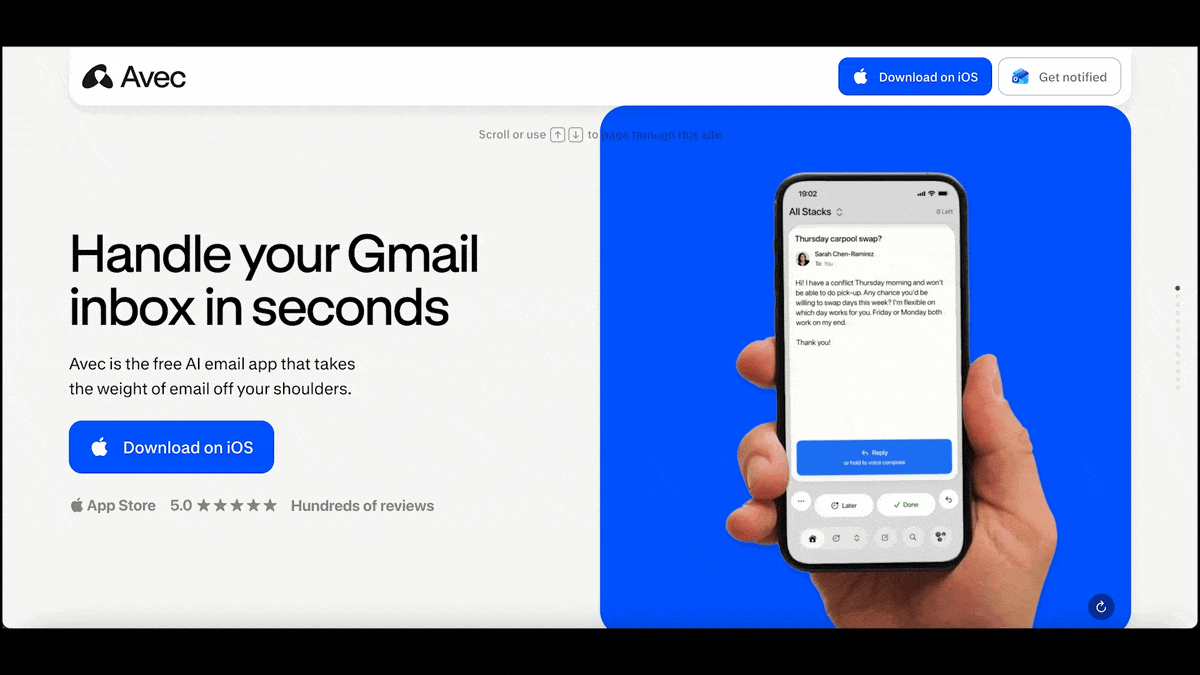 Sales one pager: 18 real examples and templates to close more deals - Avec Product Overview Scrolling One Pager