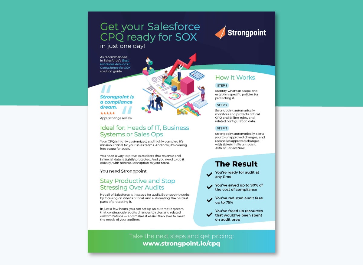 Sales one pager: 18 real examples and templates to close more deals - Strongpoint for Salesforce CPQ One Pager
