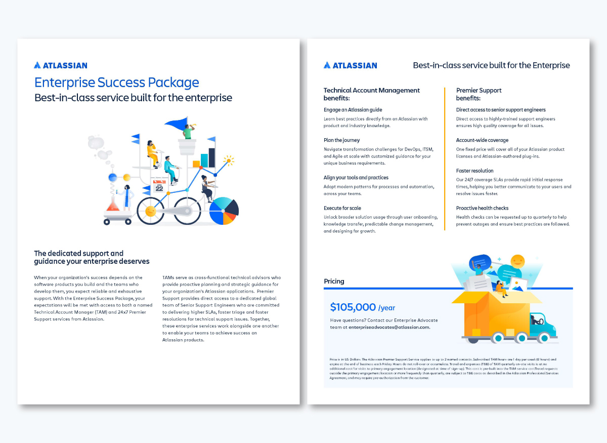 Sales one pager: 18 real examples and templates to close more deals - Atlassian Pricing for Enterprise One Pager