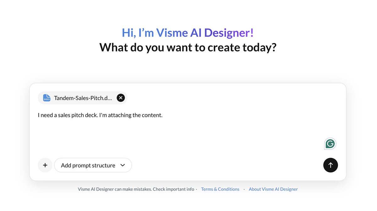 Sales Pitch Presentation - Generate the deck in visme