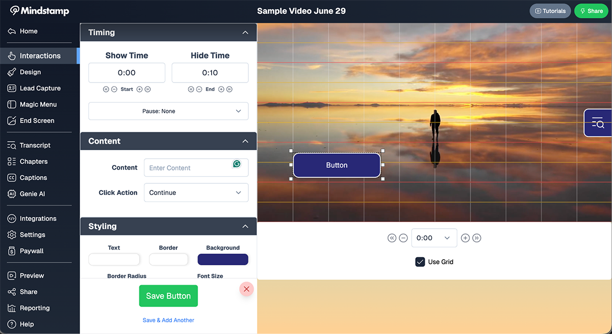 interactive video presentation - Mindstamp interface