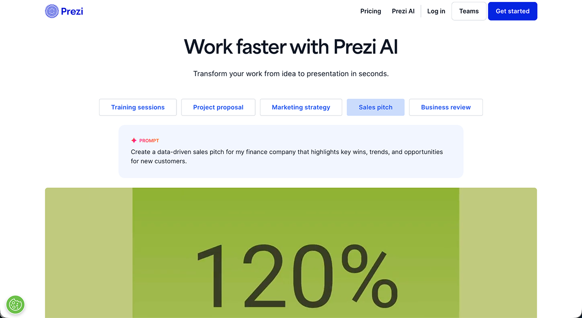 Interactive Sales Presentation Software - work faster with prezi ai
