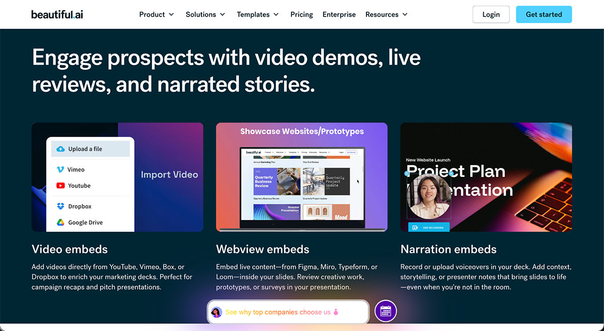Interactive Sales Presentation Software - engage prospects with video demos, live reviews, and narrated stories