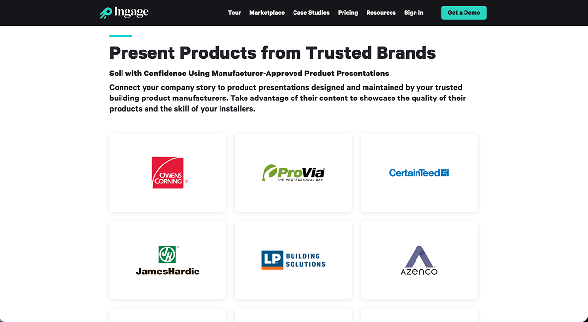 Interactive Sales Presentation Software - present products from trusted brands