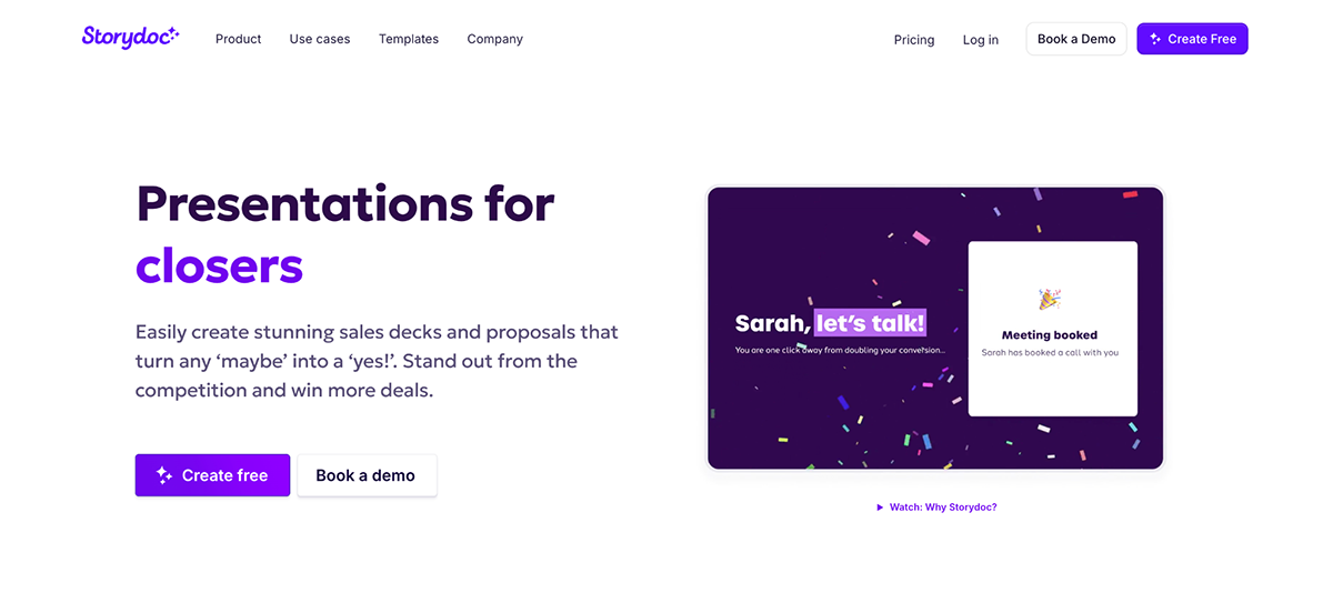 Interactive Sales Presentation Software - storydoc; presentations for closers