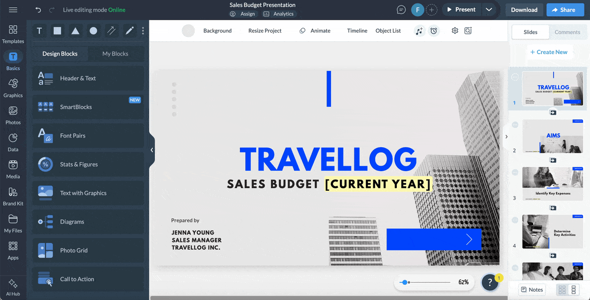 a GIF of Visme's collaboration feature