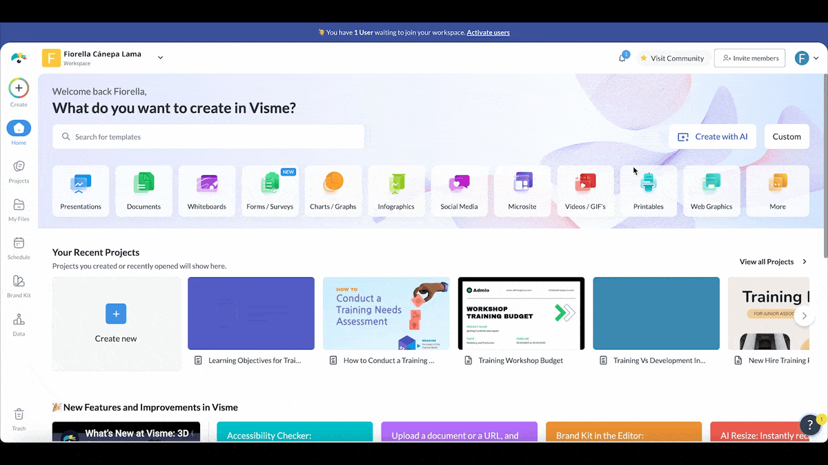 building a training program with Visme
