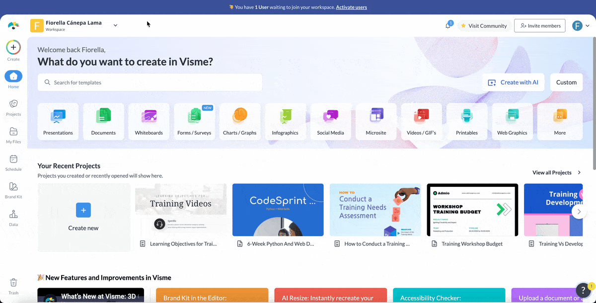 building a training program with Visme templates
