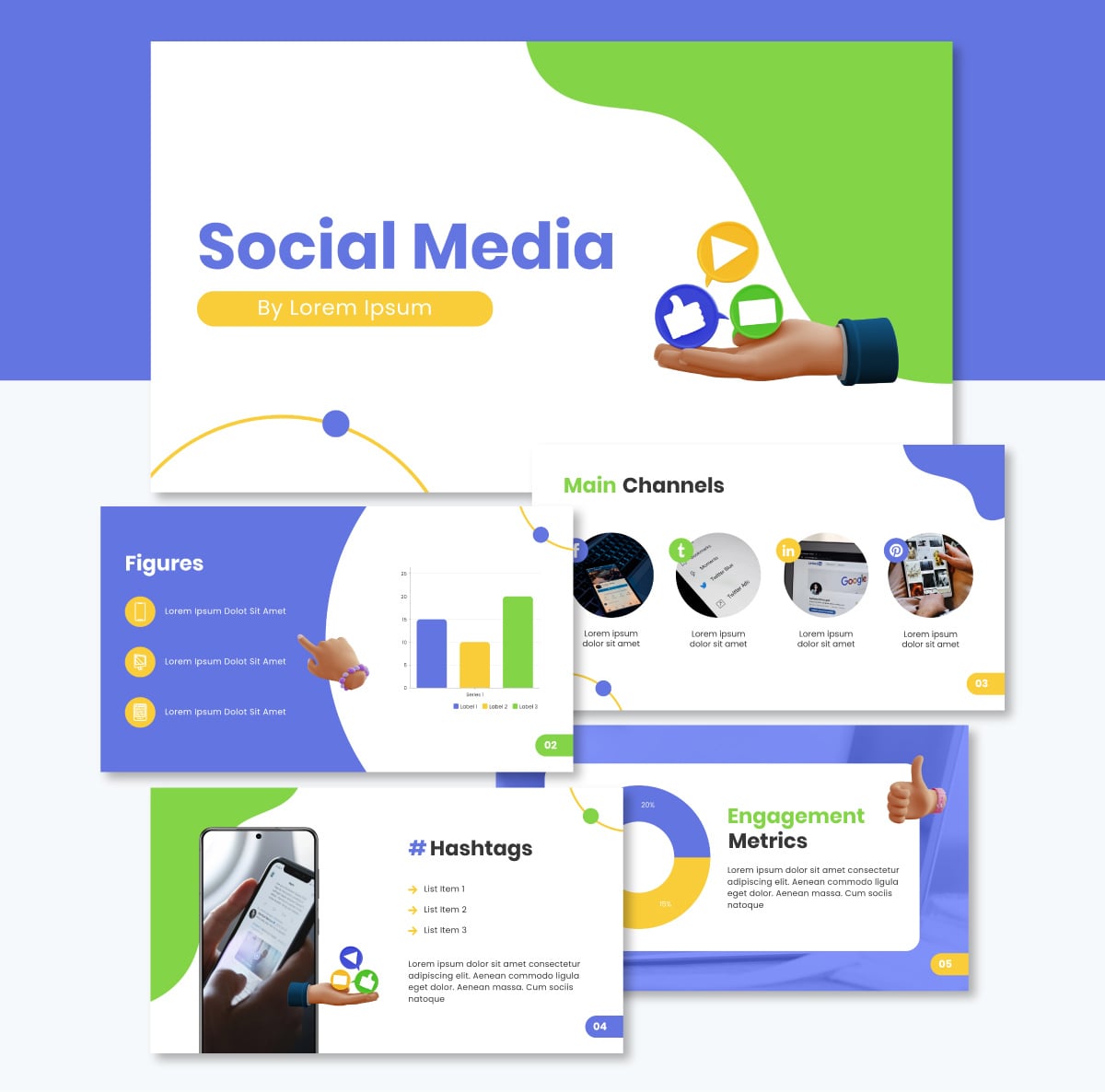 presentation slides - social media report template visme
