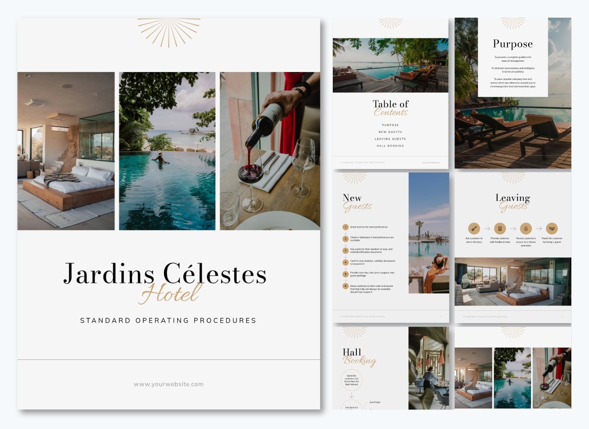 employee onboarding training - hotel and hospitality sop plan templates