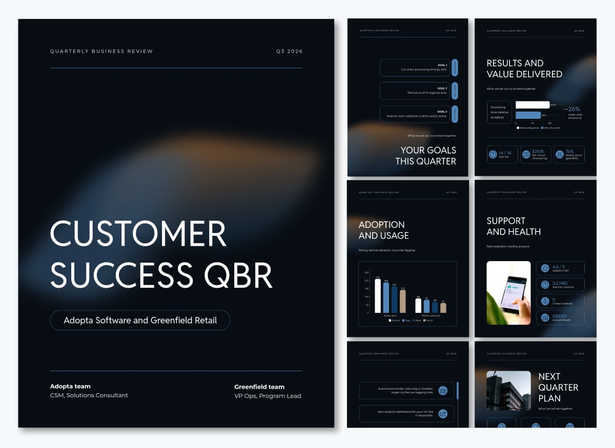 Customer Success QBR template.