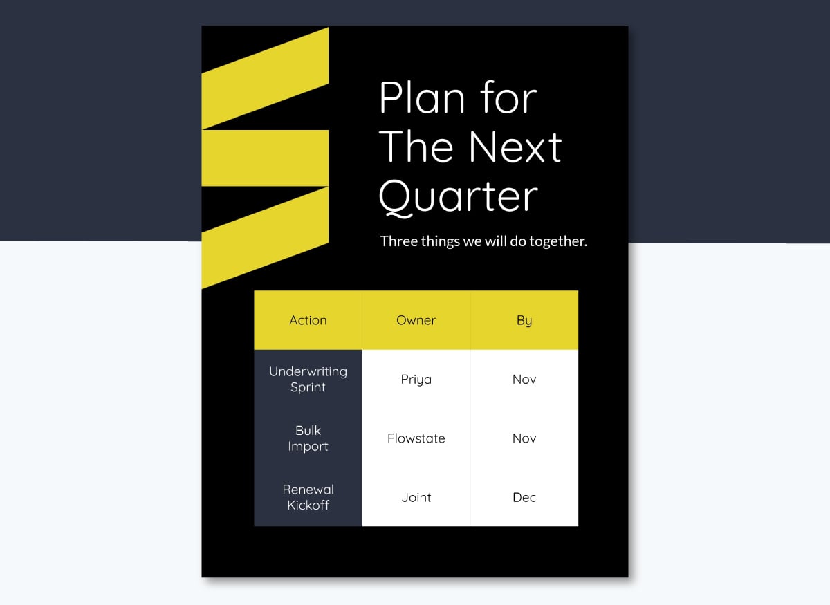 CSM QBR Template - Action Items and Owners