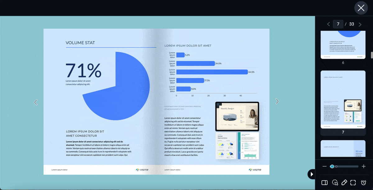GIF of a hover effect or pop-up on a chart in a report