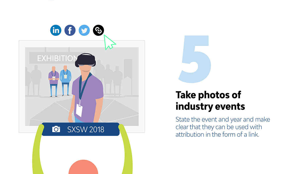 5 Unique Ways to Build Links with Images take photos of industry events