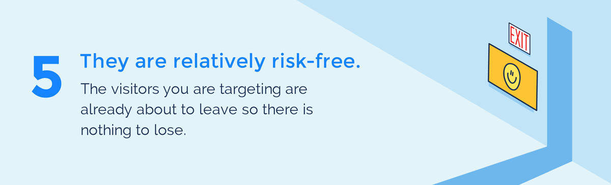 visual guide to exit intent popups they are relatively risk free