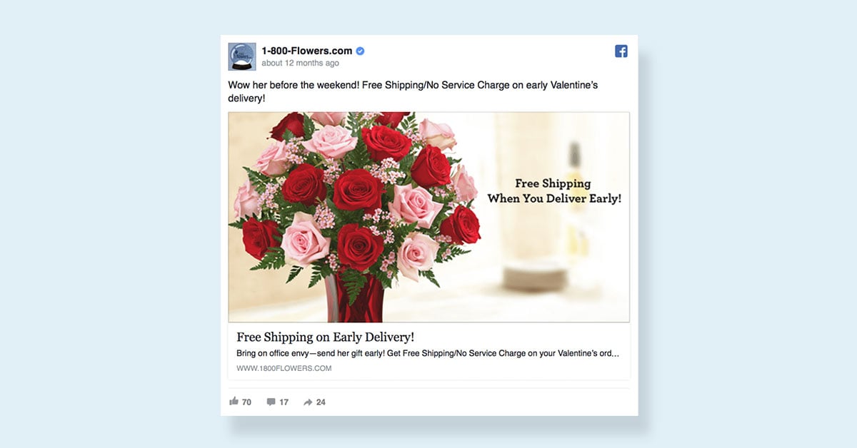 how to create a facebook ad visual images ad targeting flower shop facebook ad valentines day