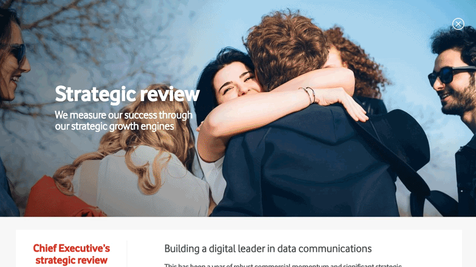 annual report design examples vodafone 2018